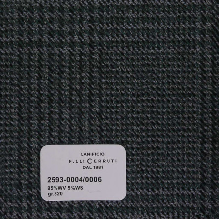 2593-0004/0006 Cerruti Lanificio - Vải Suit 100% Wool - Xám Trơn